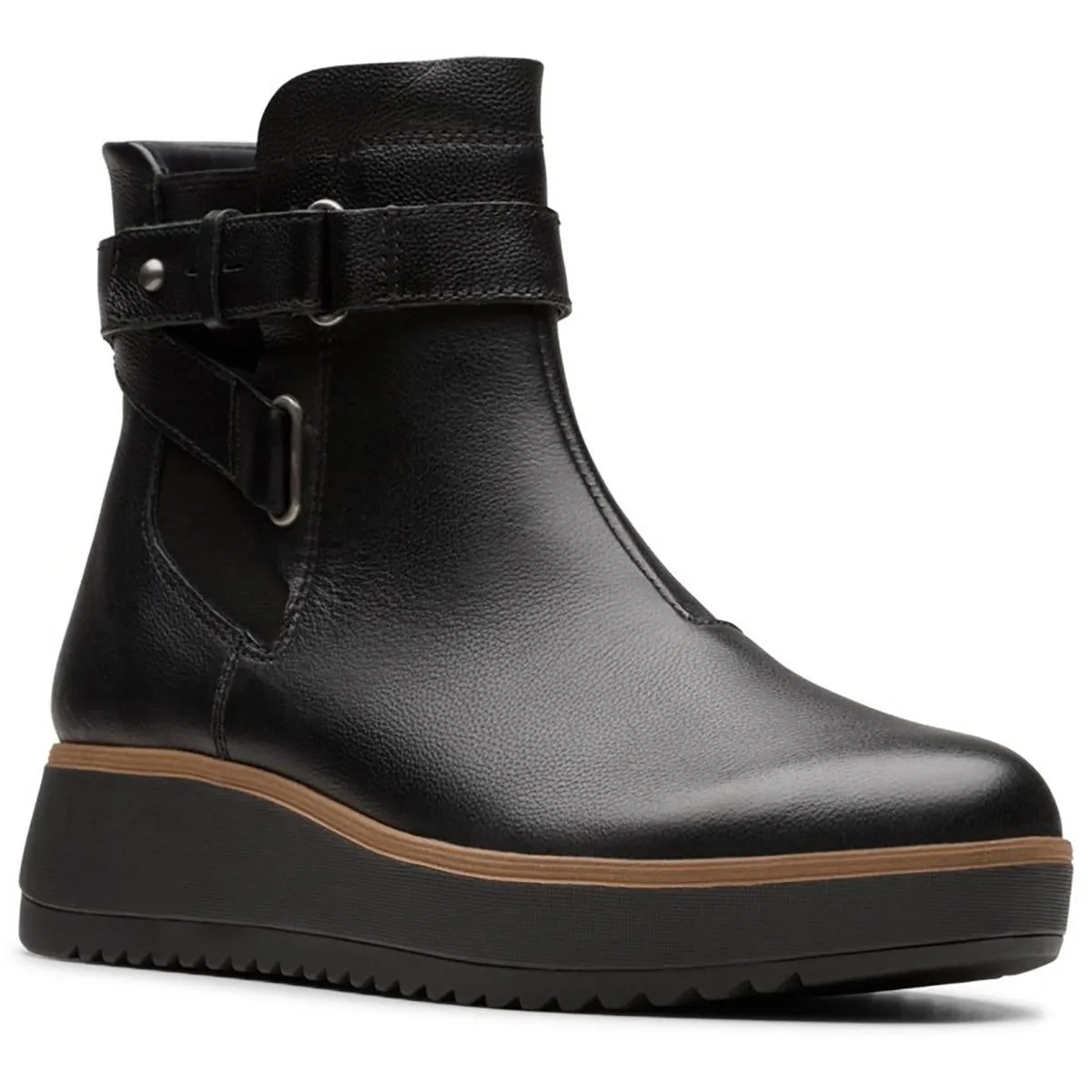 Zylah Faye Womens Zipper Leather Ankle Boots